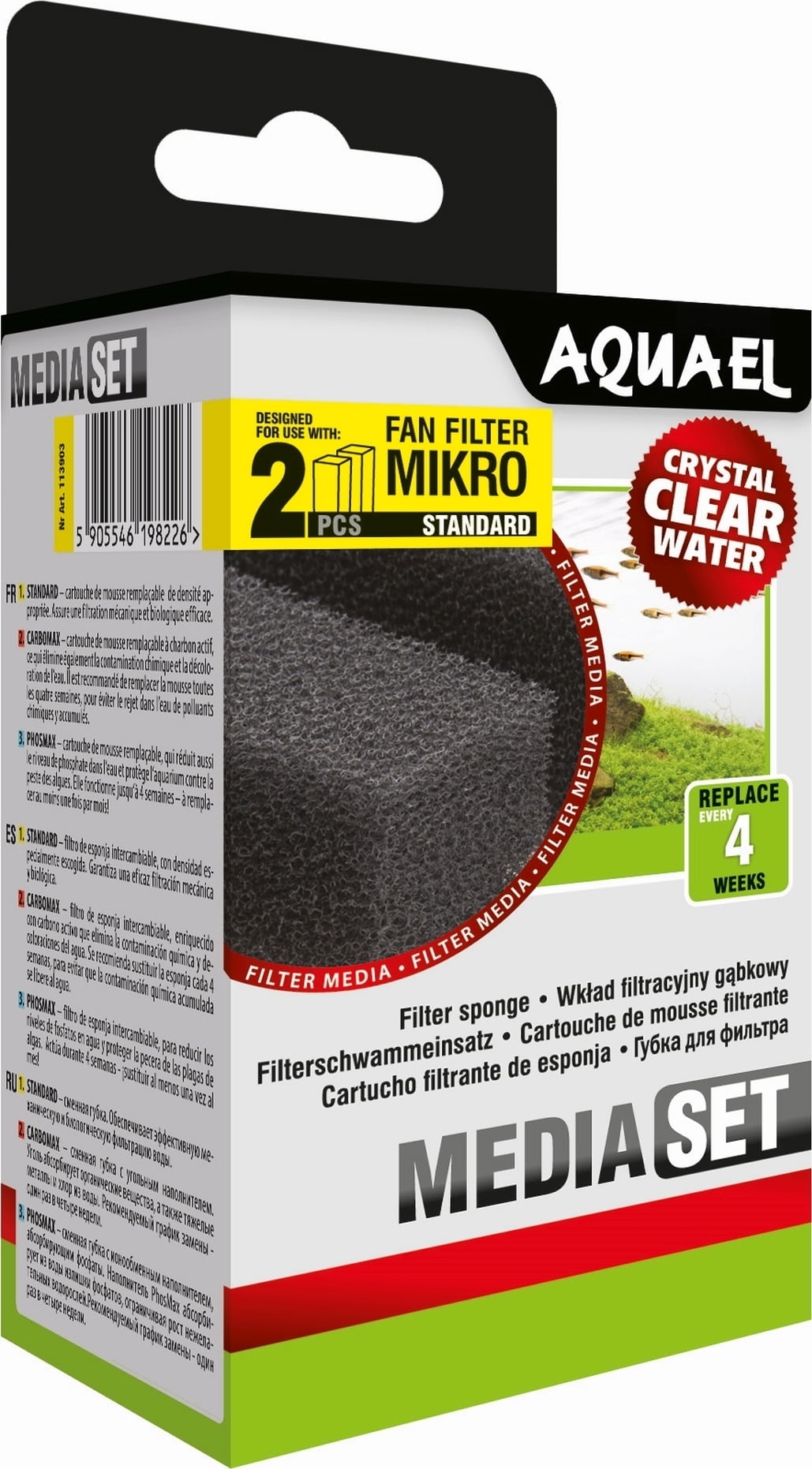 AQUAEL Příslušenství Filtrační houba pro filtr FAN Mikro Plus, 2 ks