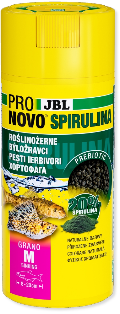 JBL Krmivo ProNovo Spirulina Grano M, 250 ml